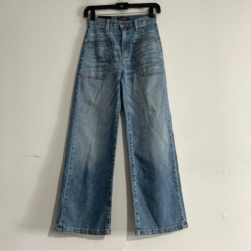 Ramy Brook Zoey Wide Leg Patch Pocket Jeans in Lightwash Size 24